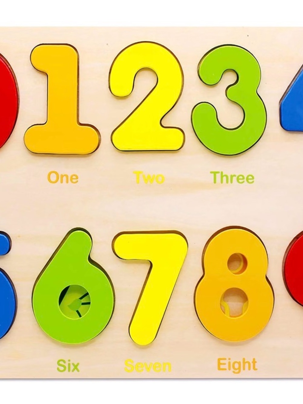 Wooden Number Puzzle Toy - Colorful Counting Learning Board